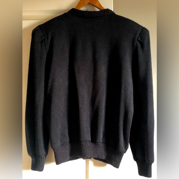 Black Vintage Cardigan with Button and Lace Details - Picture 4 of 5